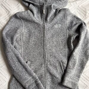North Face Light Gray Sherpa Fleece Hoodie
